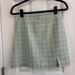 Y2k Mint Green Plaid Mini Skirt Preppy Tennis Aesthetic Size Small